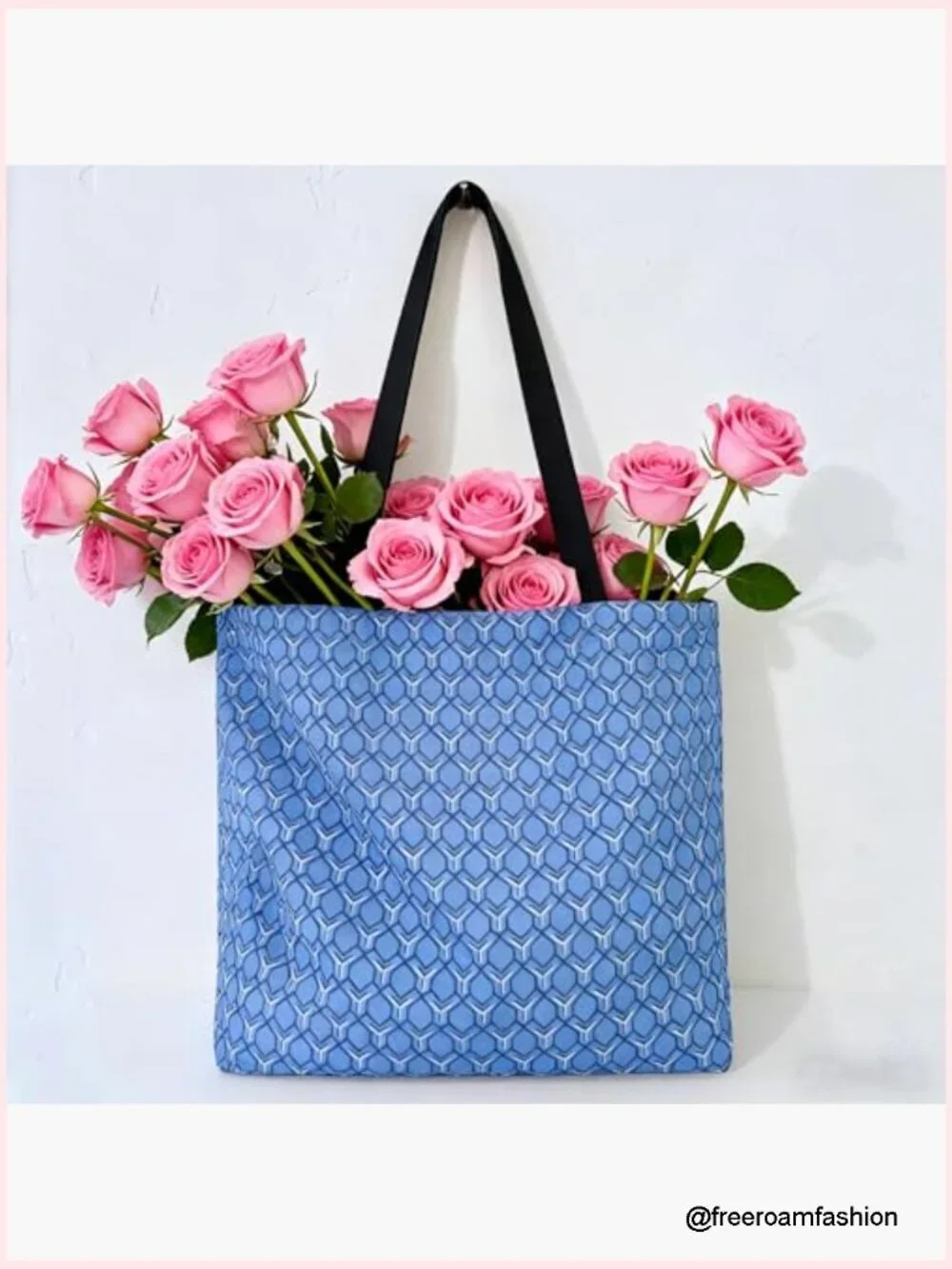 Large Tote Bag with Zippered Inner Pocket - Reusable Shoulder Bag for Shopping,